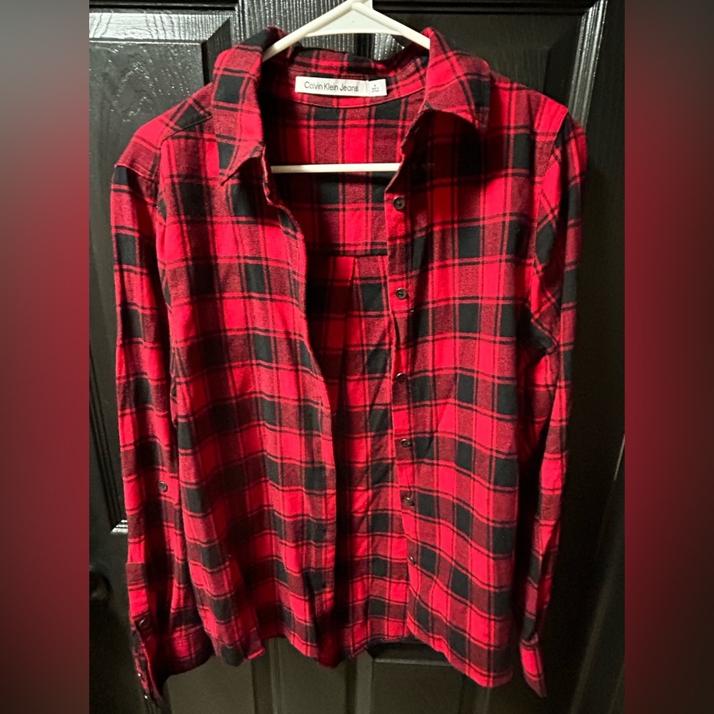 Calvin Klein Jeans Red and Black Checkered Shirt